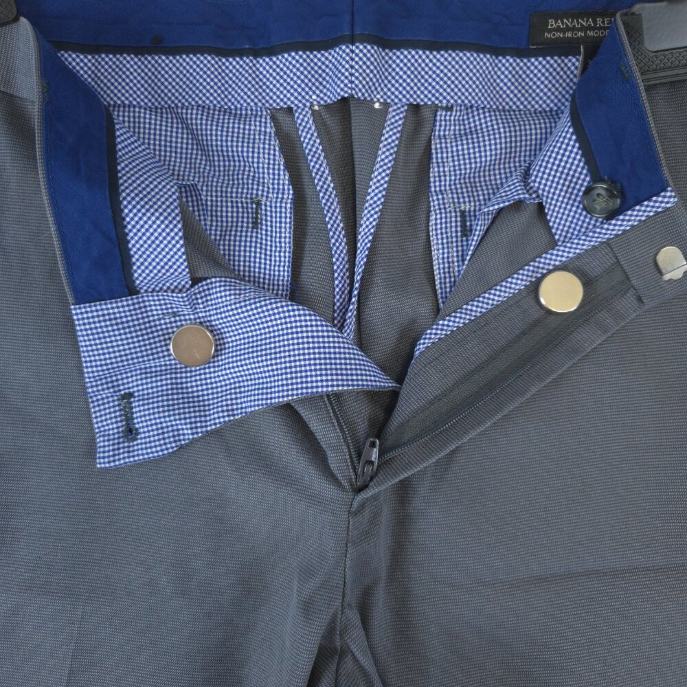 Banana Republic Modern Slim Pants 33x32 Gray Non Iron Dress - Picture 2 of 9